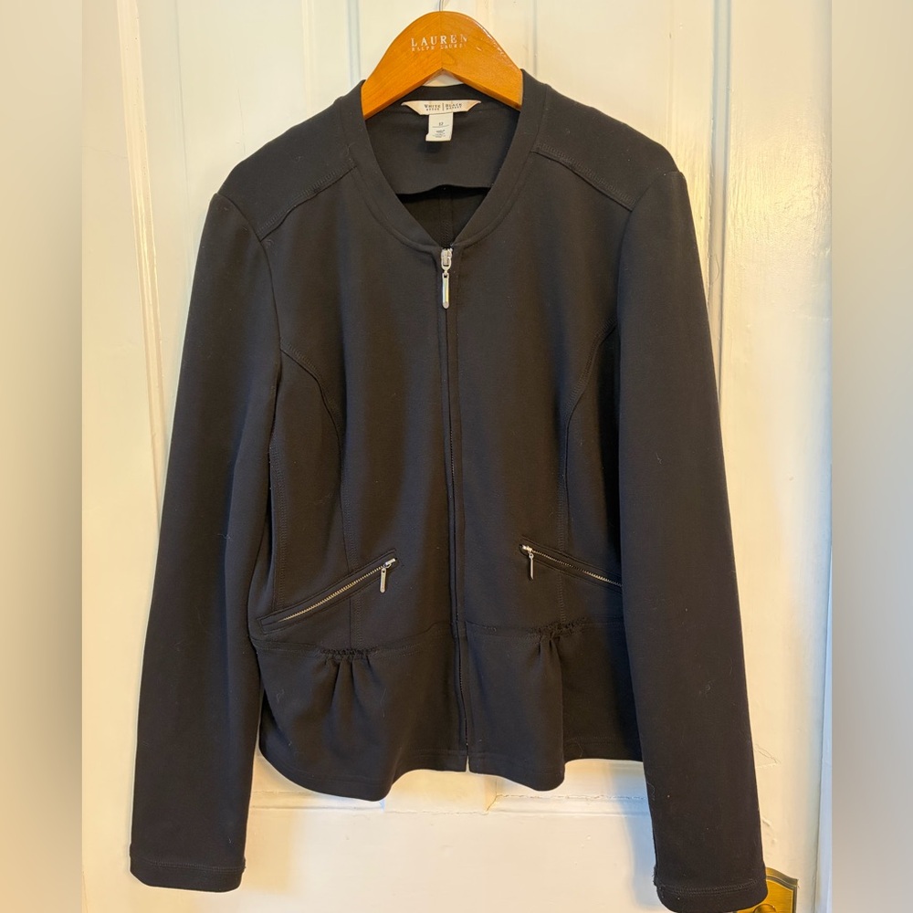 WHBM Black Jacket Silver Hardware